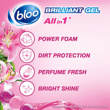 Load image into Gallery viewer, Bloo Toilet Rim Blocks Brilliant Gel All in 1 Cleaner Spring Rain Scent, 42g