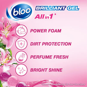 Bloo Toilet Rim Blocks Brilliant Gel All in 1 Cleaner Spring Rain Scent, 42g