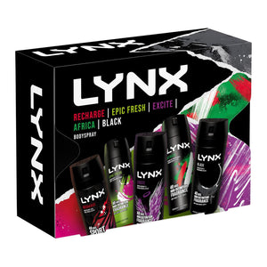 Lynx Body Sprays Multi Fragrance Edition 48H Fresh 5Pcs Gift Set for Him