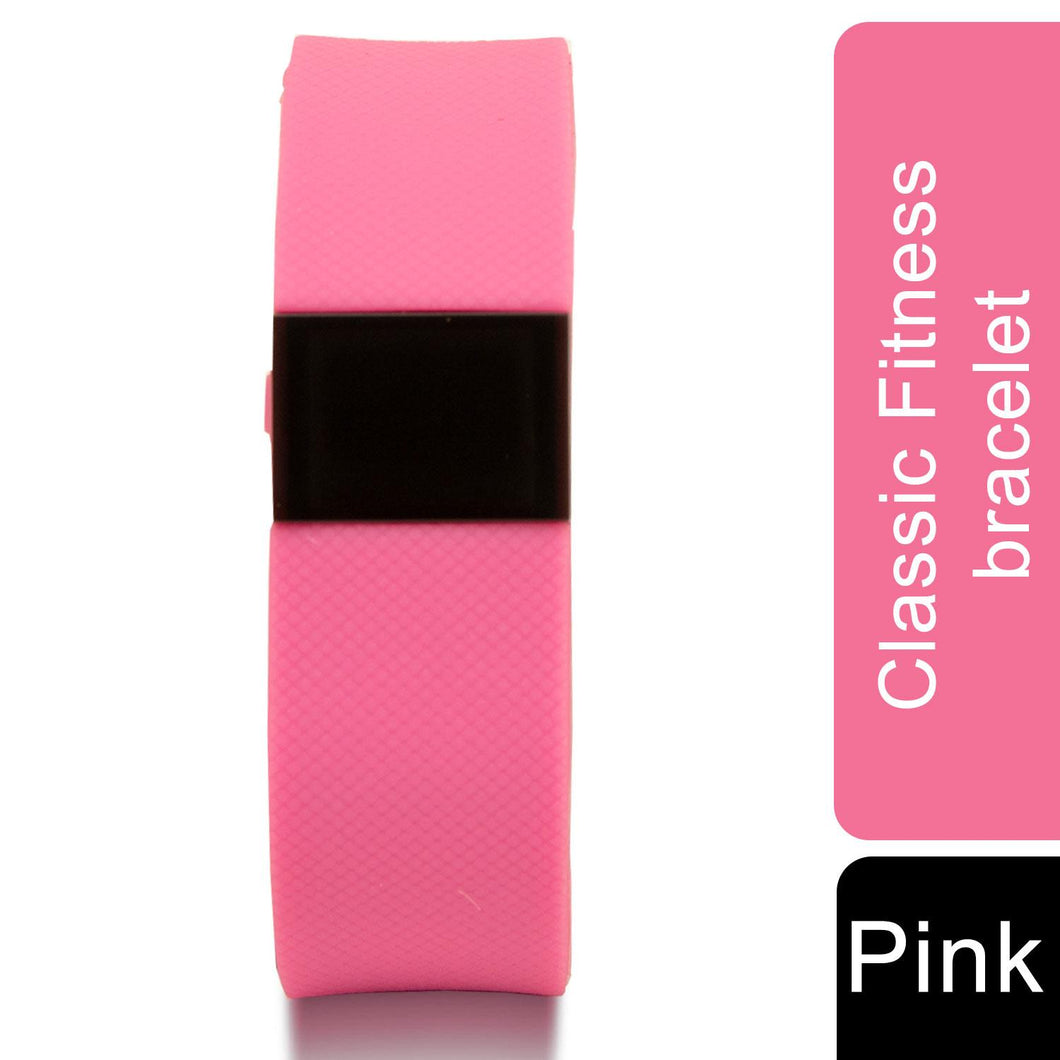 BAS-Tek Classic Fitness Bluetooth OLED Display Sports Activity Bracelet - Pink
