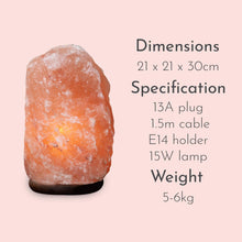 Load image into Gallery viewer, Haven Himalayan Crystal Handcrafted Salt Lamp Wooden Base , Extra Large