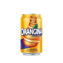 Load image into Gallery viewer, Orangina Can Sparkling Juice Drink 4pk of (6x330ml), 24 CANS