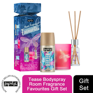 Impulse Room Fragrance Favourite Tease Bodyspray+Gift Set with Diffuser & Candle