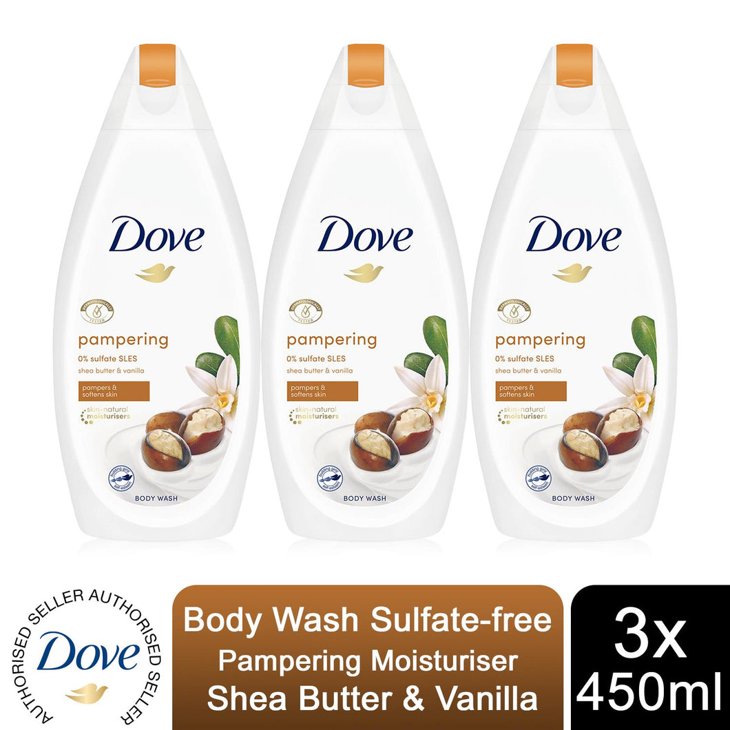 3 Pack Dove Pro Age/Silk Glow/Shea Butter/Deeply Nourishing Body Wash, 450ml
