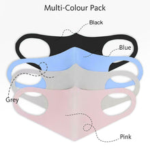Load image into Gallery viewer, Unisex Face Masks Breathable &amp; Reusable 4 Pieces - Grey, Pink, Blue &amp; Black