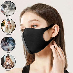 5x Unisex Face Mask Washable, Reusable, Breathable Ear Loops 3D Shape Mask,Black