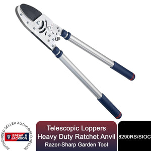 Spear & Jackson Telescopic Loppers, Heavy Duty Ratchet Anvil Razorsharp Garden Tool