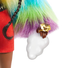 Load image into Gallery viewer, Barbie Extra Doll in Rainbow Coat with Pet Dog