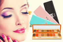 Load image into Gallery viewer, 10 Colour Matte EyeShadow Pallette and 7 piece rose gold professional Make Up Brushes