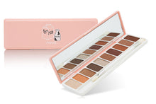 Load image into Gallery viewer, 10 Colour Matte EyeShadow Pallette and 7 piece rose gold professional Make Up Brushes