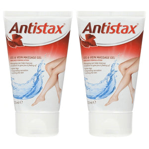 2x Antistax Leg & Vein Massage Gel Cooling Gel with Red Vine Leaf Extract, 125ml