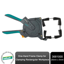 Load image into Gallery viewer, wolfcraft One-Hand Frame Clamp for Clamping Rectangular Workpieces, 25mm x 5m