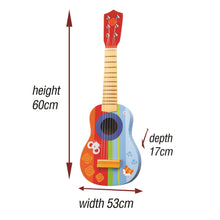 Load image into Gallery viewer, Sevi Bright Multi-coloured Children&#39;s Six Strings Wooden Toy Guitar with Pick