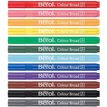 Load image into Gallery viewer, Berol Colouring Pens Felt Tip Assorted Broad Point 1.2mm Washable Tub of 42