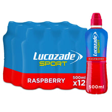 Load image into Gallery viewer, Lucozade Sport Raspberry Isotonic Body Fuel Drink 500ml, 12 Pack