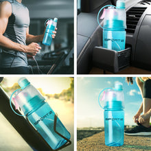 Load image into Gallery viewer, Aquarius Leak Proof Sports Water Bottle with Spray Function - 400ml (Blue)