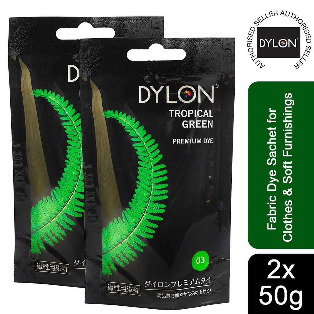 DYLON Hand Fabric Dye Sachet, Tropical Green, 2 Packs of 50g – Avant Garde  Brands