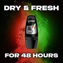 Load image into Gallery viewer, 6x 100ml Lynx 48H Anti Sweat Faster Drying Africa / Gold Anti Perspirant Roll-On