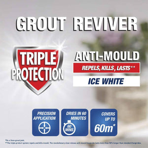 Unibond Easy to Use Triple Protection Anti-Mould Grout Reviver Pen 7ml, 2 Pack