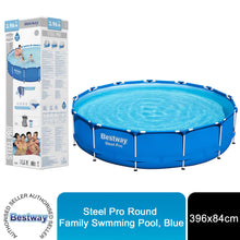 Load image into Gallery viewer, Bestway Steel Pro Round Family Swimming Pool Set with Filter Pump 396x84cm, Blue