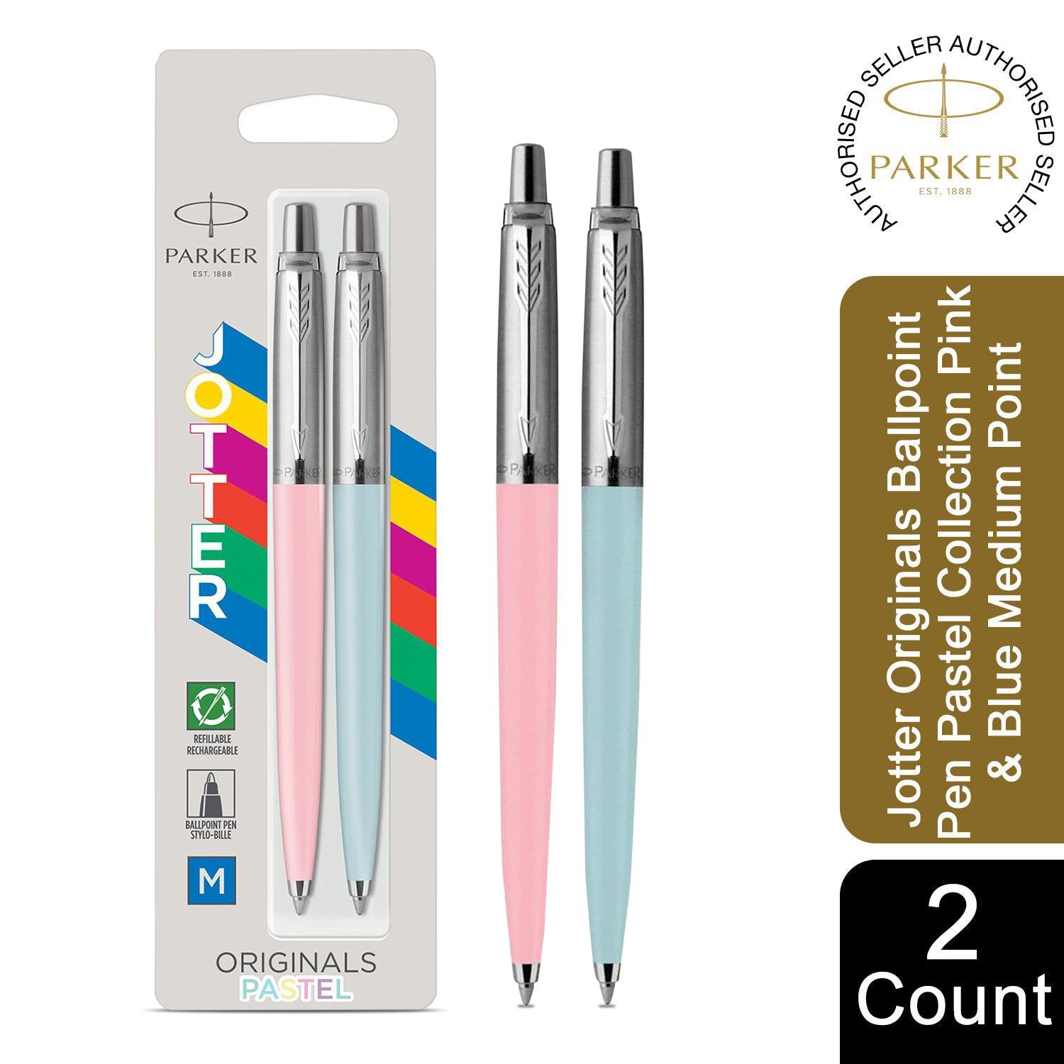Parker Jotter Ballpoint Pen Pastel Collection Pink Blue Medium Nib Blu –  Avant Garde Brands