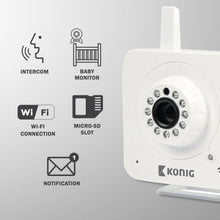 Load image into Gallery viewer, Konig Enhanced Indoor Plug-and-Play IP camera, White