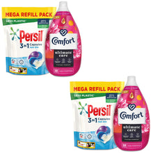 Load image into Gallery viewer, Laundry Bundle 2x50W Persil Non-Bio Capsules &amp; 2x58W Comfort Fabric Conditioner