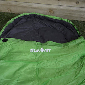 Summit Mummy Therma Sleeping Bag 250gsm For Camping FestivalHoliday Hiking Green