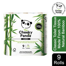 Load image into Gallery viewer, The Cheeky Panda Classic Toilet Tissue Made From 100% Natural Bamboo, 9 Rolls