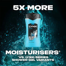 Load image into Gallery viewer, 3pk of 225ml Lynx 3-in-1 Ice Chill All Day Fresh with Icy Menthol Body wash