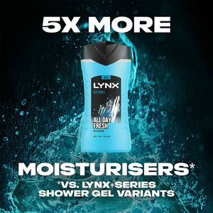 3pk of 225ml Lynx 3-in-1 Ice Chill All Day Fresh with Icy Menthol Body wash