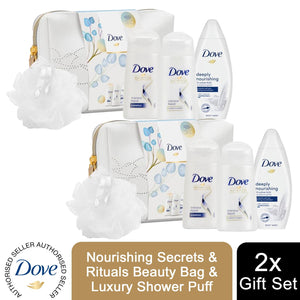 Dove Nourishing Secrets Nourishing Rituals Beauty Bag and Puff Gift Set , 2pk