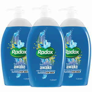 Radox Shower Gel, Pack of Three, 1 L