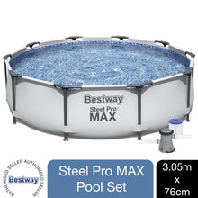 Load image into Gallery viewer, Bestway  Steel Pro Max Round Swimming pool Set, 10&#39; x 30&quot;/3.05m x 76cm