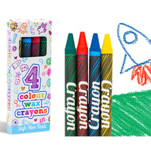 Load image into Gallery viewer, Henbrandt Safe and Non-Toxic 4 Mini Assorted Colours Children’s Wax Crayons