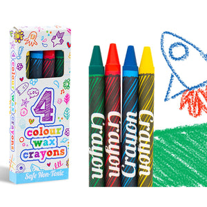 Henbrandt Safe and Non-Toxic 4 Mini Assorted Colours Children’s Wax Crayons