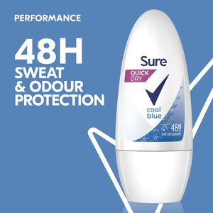 Sure Women Motion Sense Deodorant Roll-On, Cool Blue, 6 Pack, 50ml