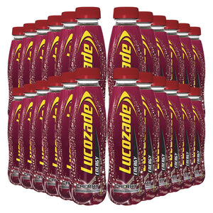 24 Pack of Lucozade Energy Cherry Sparkling Drink, 380ml