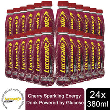 Load image into Gallery viewer, 24 Pack of Lucozade Energy Cherry Sparkling Drink, 380ml