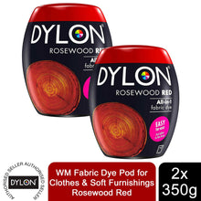 Load image into Gallery viewer, DYLON Washing Machine Fabric Dye Pod, Rosewood Red, 2 Packs of 350g