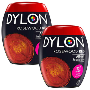 DYLON Washing Machine Fabric Dye Pod, Rosewood Red, 2 Packs of 350g