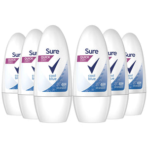 Sure Women Motion Sense Deodorant Roll-On, Cool Blue, 6 Pack, 50ml