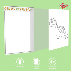 Doodle A4 Ultra-Thin Portable LED Tracing Pad with USB Cable, Dinosaur or Unicorn