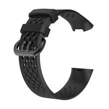 Load image into Gallery viewer, AQ Holes Soft Silicone Replacement Strap Band for Fitbit Charge 3 - Black Large