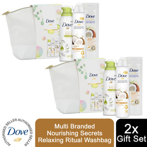 Dove Multi Branded Nourishing Secrets Relaxing Ritual Washbag Gift Set 3 piece , 2pk