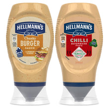 Load image into Gallery viewer, Hellmann&#39;s Tabasco ChilliMayonnaise &amp; ChunkyBurger Sauce 1or 2 of Each, 250ml