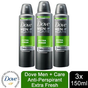 3pk of 150ml Dove Men+Care 48H Powerful Protection Anti-Perspirant