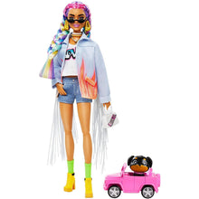 Load image into Gallery viewer, Barbie Extra Doll in Denim Jacket with Rainbow Braids