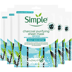 5x of Simple Kind to Skin Moisturising & Hydrating Sheet Mask with NaturalFibers