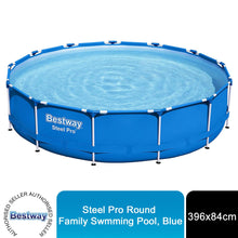 Load image into Gallery viewer, Bestway Steel Pro Round Family Swimming Pool Set with Filter Pump 396x84cm, Blue